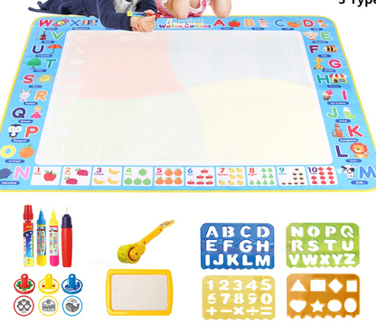 Reusable Water Doodle 100x80CM Mat with Magic Pens – Large Mess-Free Drawing Board for Kids | Montessori-Inspired Educational Toy & Gift | 39x31 Inches