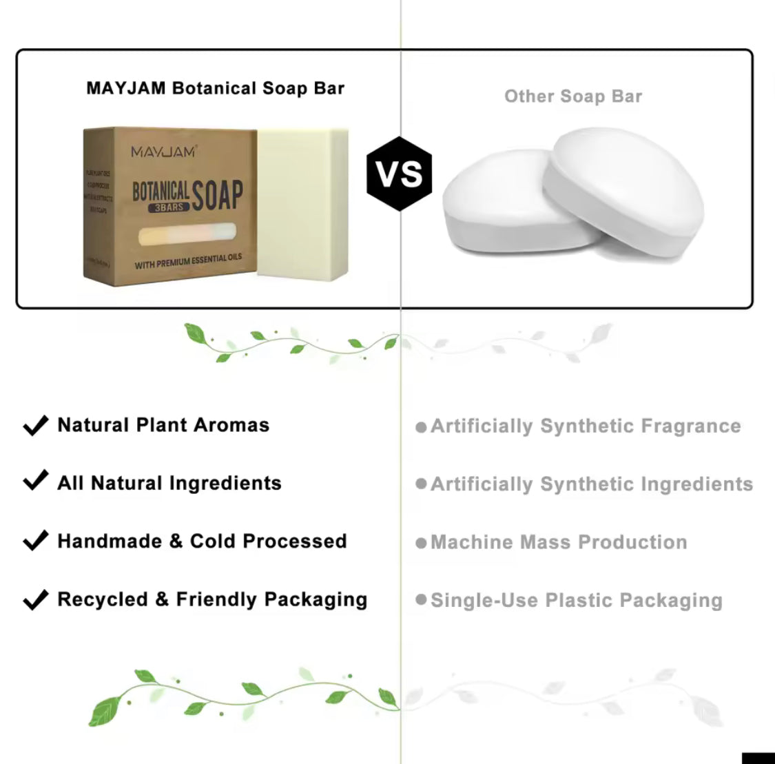 Handmade Essential Oil Soap Set – 3pcs Natural Cold Process Bar Soap for Women & Men