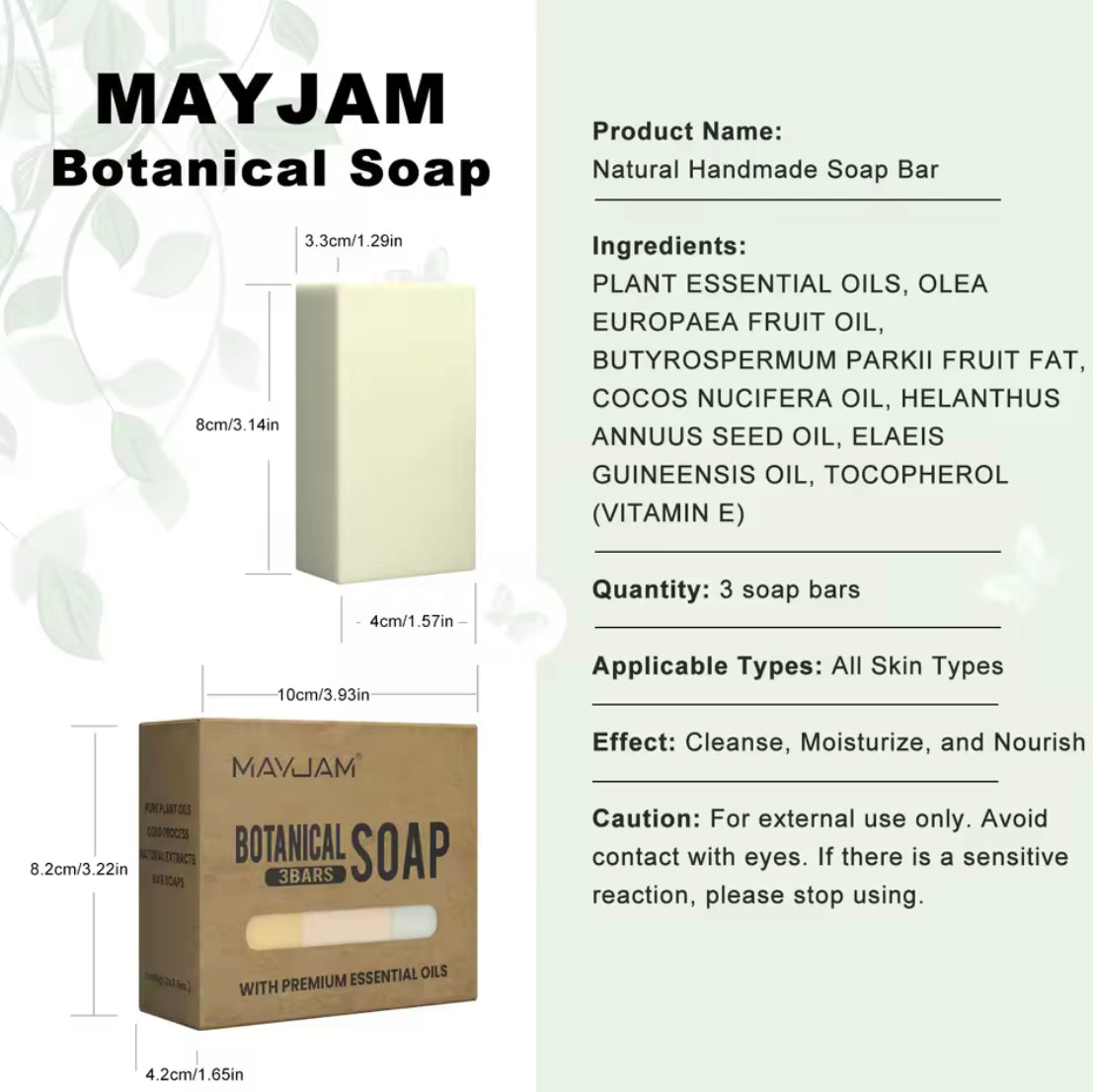 Handmade Essential Oil Soap Set – 3pcs Natural Cold Process Bar Soap for Women & Men
