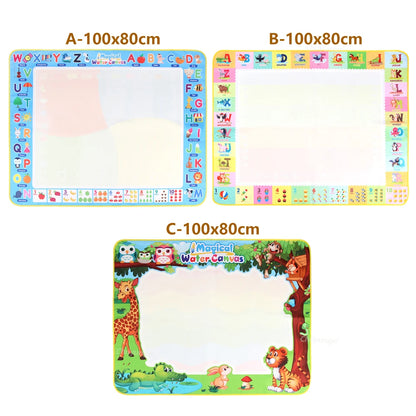 Reusable Water Doodle 100x80CM Mat with Magic Pens – Large Mess-Free Drawing Board for Kids | Montessori-Inspired Educational Toy & Gift | 39x31 Inches
