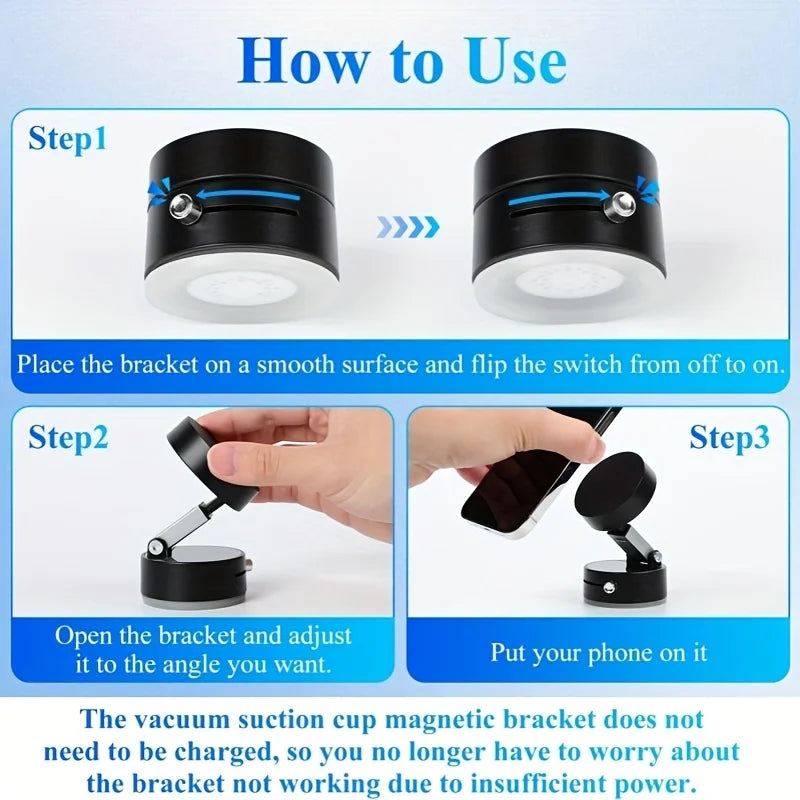 360° Magnetic Car Phone Holder – Foldable Dashboard Mount