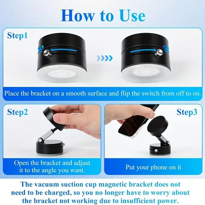 360° Magnetic Car Phone Holder – Foldable Dashboard Mount