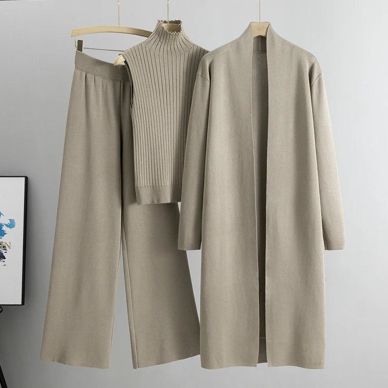 Casual 3-Piece Outfit Set – Top, Pants & Jacket