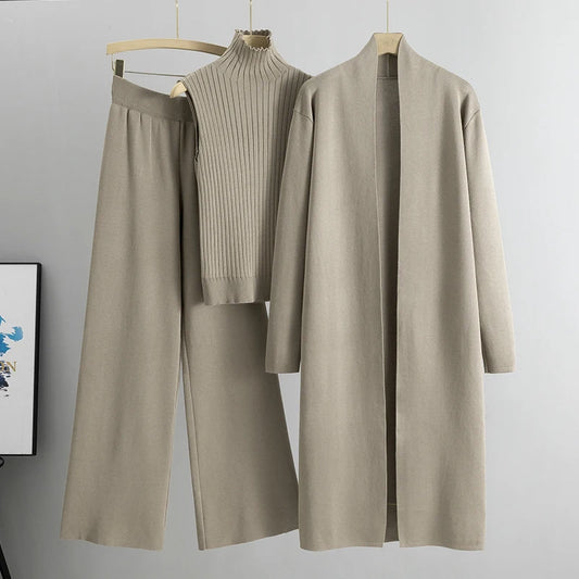 Casual 3-Piece Outfit Set – Top, Pants & Jacket