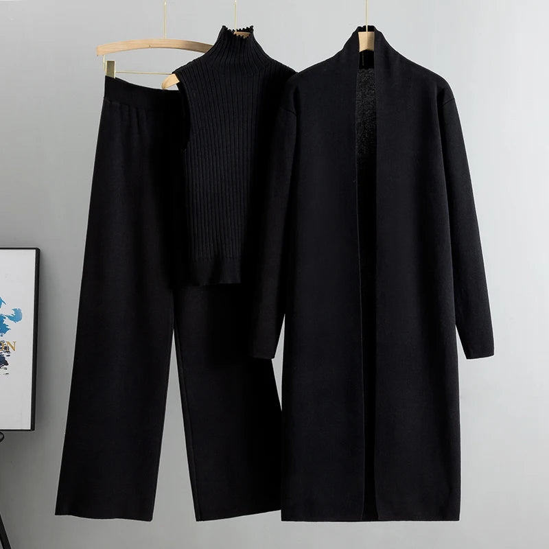 Casual 3-Piece Outfit Set – Top, Pants & Jacket