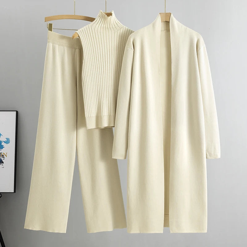 Casual 3-Piece Outfit Set – Top, Pants & Jacket