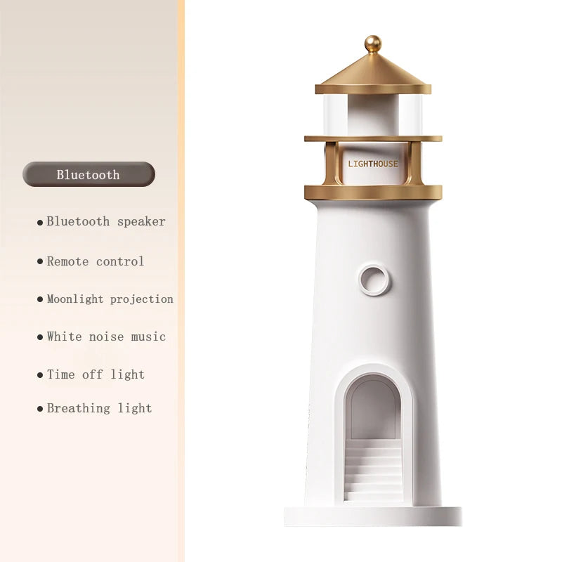 Moon Lamp Projection Lighthouse with Remote Control, Bluetooth Music, Motion Sensor, and Ambient Lighting - Ideal for Christmas and Birthday Gifts