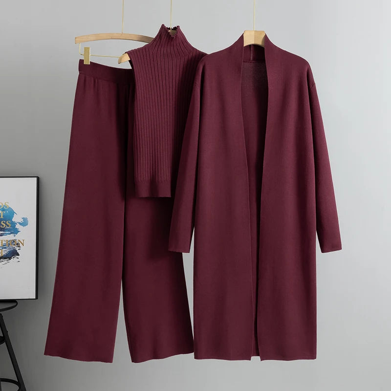 Casual 3-Piece Outfit Set – Top, Pants & Jacket