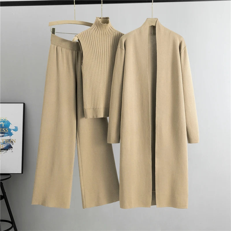 Casual 3-Piece Outfit Set – Top, Pants & Jacket