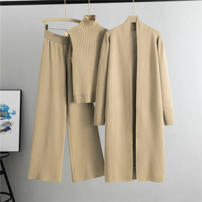 Casual 3-Piece Outfit Set – Top, Pants & Jacket