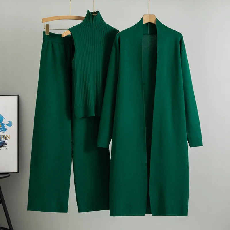 Casual 3-Piece Outfit Set – Top, Pants & Jacket