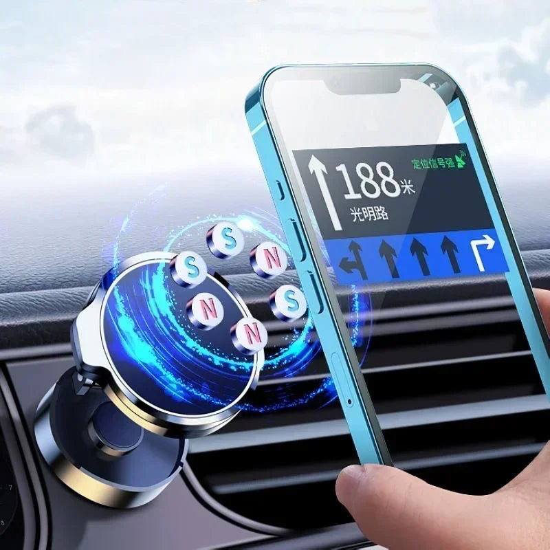 Foldable Magnetic Car Phone Holder – 2025 720° Rotation Stand