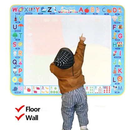 Reusable Water Doodle 100x80CM Mat with Magic Pens – Large Mess-Free Drawing Board for Kids | Montessori-Inspired Educational Toy & Gift | 39x31 Inches