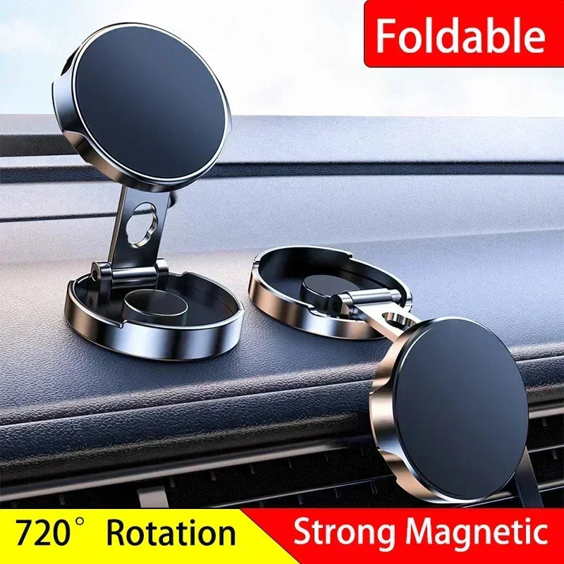 Foldable Magnetic Car Phone Holder – 2025 720° Rotation Stand